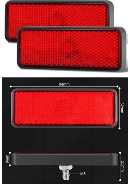 Motosiklet 12V 18 Ledli Düz ve Çakar Kırmızı Reflektör (2'li Set) fiyatları