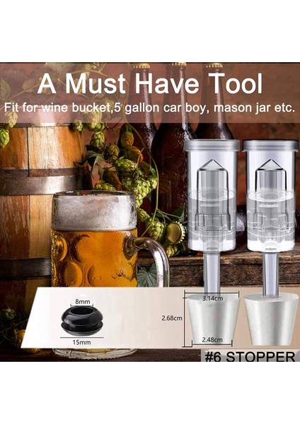 2x Fermantasyon Kapakları Hava Kilidi Kiti 6 Tıpa Hava Kilitleri Fermantasyon Bira Şarabı Kombucha Bira Kiti Havayolu Kabarcığı (Yurt Dışından) indirimleri