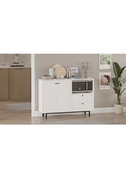 Latte Serisi Kahve Köşesi Çok Amaçlı Dolap Mutfak Dolabı Beyaz Lat2-W modelleri