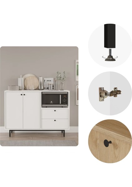 Latte Serisi Kahve Köşesi Çok Amaçlı Dolap Mutfak Dolabı Beyaz Lat2-W