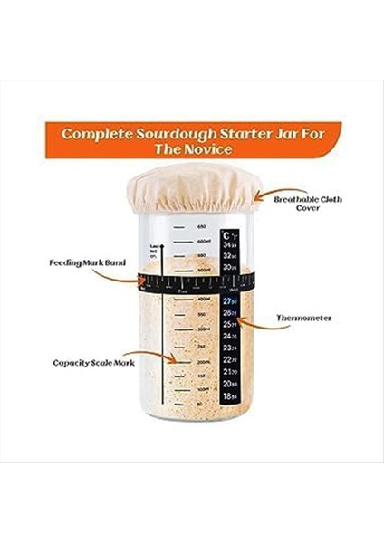 Kumaş Örtüsü Sıcaklık Göstergesi ve Tarih Bantları ile Mourdough Başlangıç Kavanoz Kitleri Için Yedek Set (Yurt Dışından) fiyatları