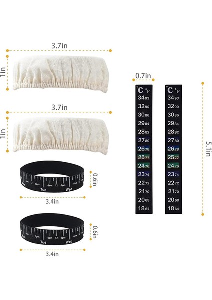 Kumaş Örtüsü Sıcaklık Göstergesi ve Tarih Bantları ile Mourdough Başlangıç Kavanoz Kitleri Için Yedek Set (Yurt Dışından) fırsatları