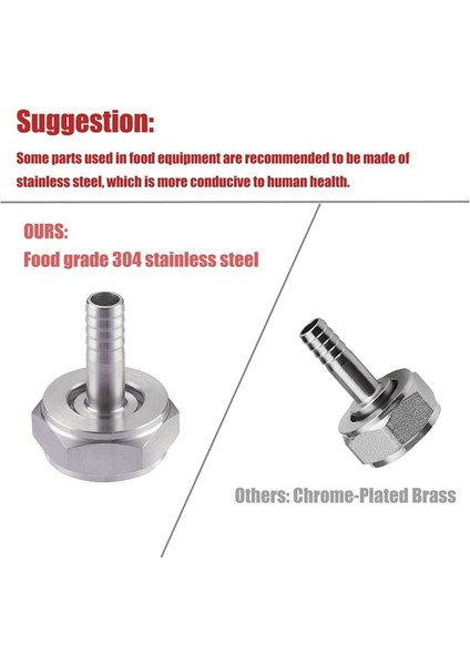 4pcs Paslanmaz Çelik Bira Fıçısı Bağlantı Bira Hattı Konnektör Kiti Altı Somun 5/8 Inç G Iplik x 5/16 Inç Barb (Yurt Dışından) fırsatları