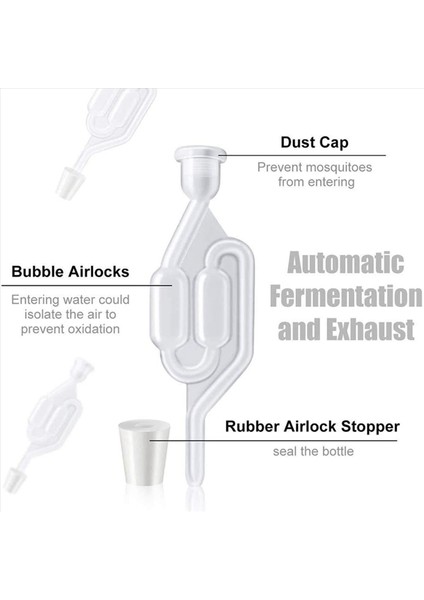 12 S Şekilli Egzoz Conta Vanası Şarap Yapımı Için Kauçuk Durdurucu Ikiz Hava Kilidi Bira Demleme Cam Carboy Fermander (Yurt Dışından) modelleri