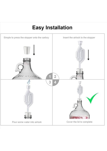 12 S Şekilli Egzoz Conta Vanası Şarap Yapımı Için Kauçuk Durdurucu Ikiz Hava Kilidi Bira Demleme Cam Carboy Fermander (Yurt Dışından) fırsatları