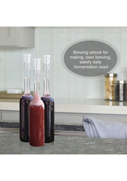 Fermantasyon Kapakları Hava Kilidi Kiti 6stopper ile Hava Kilitleri Fermantasyon Hava Diyili Bira Şarabı Kombucha Brewing Kit Hava Diyili Kabarcık (Yurt Dışından) modelleri