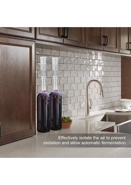 Fermantasyon Kapakları Hava Kilidi Kiti 6stopper ile Hava Kilitleri Fermantasyon Hava Diyili Bira Şarabı Kombucha Brewing Kit Hava Diyili Kabarcık (Yurt Dışından) fırsatları