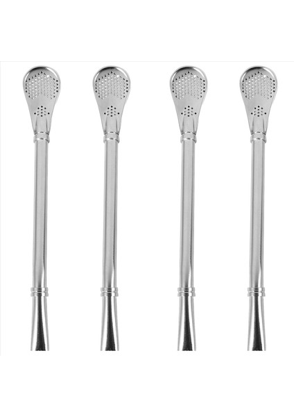 4 Adet Set - Paslanmaz Çelik Yerba Mate Çay Bombilla Kabuğu Içme Saman Filtrelenmiş (Yurt Dışından)