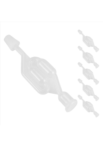 6 S-Şekilli Egzoz Conta Vanası Şarap Yapımı Için Kauçuk Durdurucu Ikiz Hava Kilidi Bira Demleme Cam Carboy Fermander (Yurt Dışından)