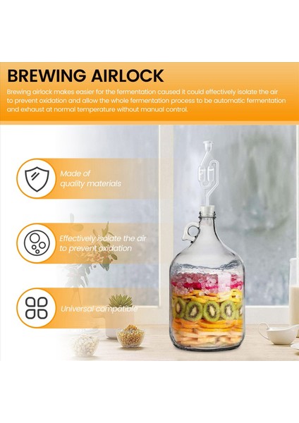 6 S-Şekilli Egzoz Conta Vanası Şarap Yapımı Için Kauçuk Durdurucu Ikiz Hava Kilidi Bira Demleme Cam Carboy Fermander (Yurt Dışından) fırsatları