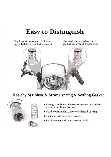 4 Çift Cornelius Tipi Top Kilit Fıçı Direkler Paslanmaz Çelik Poppets ve Yaylar Poppet Dişi Iplik Gazı + Sıvı (Yurt Dışından) indirimleri