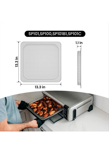 Ninja Foodi Için Hava Fritöz Sepeti Hava Fritöz Aksesuarları Ninja Foodi SP100 Için Paslanmaz Çelik Tepsisi SP101B1 SP101C (Yurt Dışından) modelleri