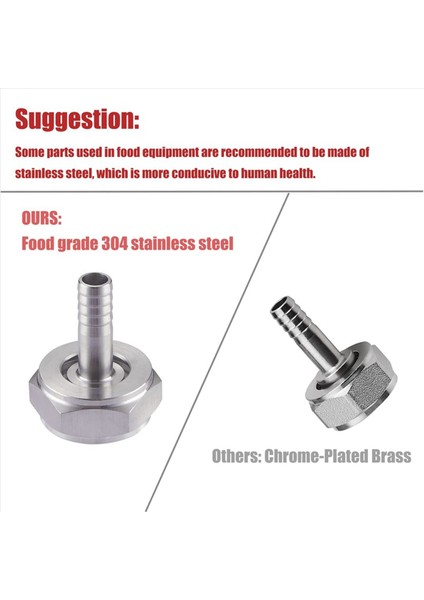 8pcs Paslanmaz Çelik Bira Fıçısı Bağlantı Bira Hattı Konnektör Kiti Altı Somun 5/8 Inç G Iplik x 5/16 Inç Barb (Yurt Dışından) indirimleri