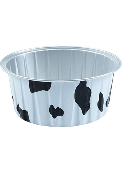 Pişirme Kalıp Puding Bardak Hava Fritöz Özel Renk Alüminyum Folyo Kutusu Pasta Pişirme Kupası Yuvarlak Kase Kek Kutusu Siyah+Beyaz (Yurt Dışından)