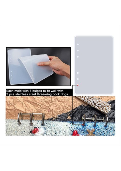 Büyük Defter Kapağı Epoksi Reçine Silikon Kalıpları A4 A5 A6 A7 Bookmark Gevşek Yaprak Bağlayıcı Halkaları Kiti Dıy Döküm Aracı (Yurt Dışından) fırsatları