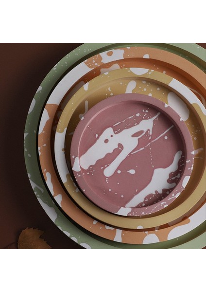 4pcs Yuvarlak Plaka Silikon Kalıp Meyve Disk Çay Tepsisi Uv Reçine Kalıp Meyve Depolama Tepsisi Alçı Çimento Kalıp Takı Araçları (Yurt Dışından)