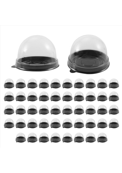 50 Paket Mini Cupcake Kapları Kubbe Kapakları ile Kubbe Kapakları ile Temiz Plastik Kek Kutusu (Yurt Dışından) modelleri