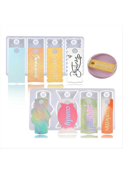 Kupa Kapağı Adı Etiket Reçine Kalıp 40 Oz 8 Boşluk Kişiselleştirilmiş Adı Etiket Silikon Kalıp Epoksi Reçine (Yurt Dışından)