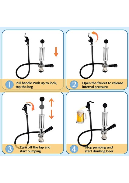 Fıçı Parti Pompası D Sistem 4 Inç Krom Bira Fıçı Pompası Bira Musluk ile Amerikan Bira Fıçıları Molson Busch Miller Için (Yurt Dışından) indirimleri