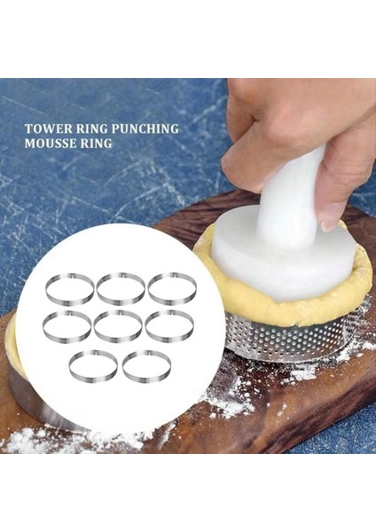 8 Paket 16CM Dairesel Tart Halkaları Paslanmaz Çelik Meyve Turta Quiches Kek Kalıp Kalıp Mutfak Pişirme Kalıp (Yurt Dışından) indirimleri
