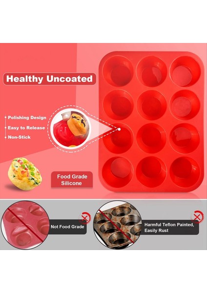 2X12 Bardak Normal Silikon Kek Tavası Yapışmaz Silikon Waffle Kek Tart Ekmek Yapmak Için (Yurt Dışından) fiyatları