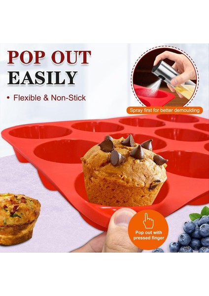 2X12 Bardak Normal Silikon Kek Tavası Yapışmaz Silikon Waffle Kek Tart Ekmek Yapmak Için (Yurt Dışından) fırsatları