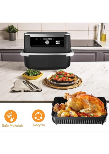 10 4l Ninja AF500 Silikon Astarları Için Yeniden Kullanılabilir Silikon Hava Fritöz Yetiştiricileri Hava Fritöz Aksesuarları (Yurt Dışından) modelleri