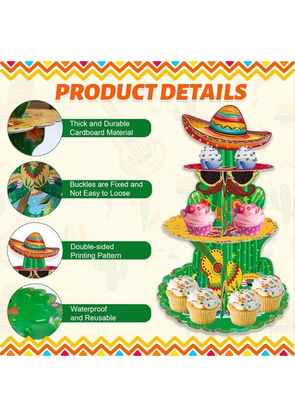 Fiesta Meksika Parti Dekorasyonları 2pcs Cupcake Meksika Fiesta Partisi Cupcake Topper Taco Party Cupcake Tutucu (Yurt Dışından) fırsatları