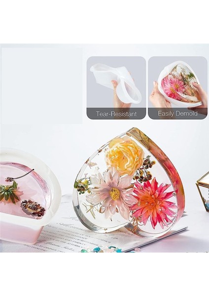 Reçine Kalıpları Silikon Kiti Epoksi Reçine Için Büyük Silikon Kalıplar Altıgen Kalp Küre Dahil Çiçeklerin Korunması (Yurt Dışından) modelleri