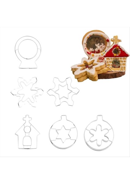 Kurabiye Kesiciler Tatil Seti Snoweflake Şekeri 6 Parça Kurabiye Kesiciler Şekiller Kabartmalı Mutfak Fırınları Erkek Kız Için (Yurt Dışından) fiyatları