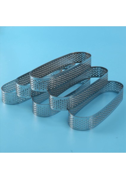 18PCS Oval Tart Halka Paslanmaz Çelik Delikli Kalıp Musluk Yüzüğü Fransız Tatlı Kek Dekorasyon Mus Kalıp Fırın Yazılımı (Yurt Dışından) fiyatları