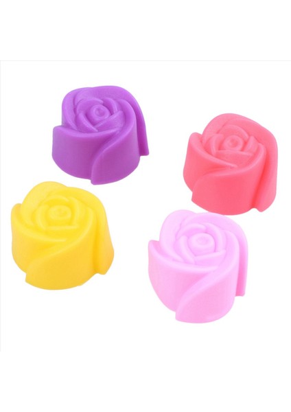 60X Silikon Gül Çörek Kurabiye Kupası Kek Pişirme Kalıbı Çikolata Jöle Yapıcı Kalıp (Yurt Dışından) modelleri