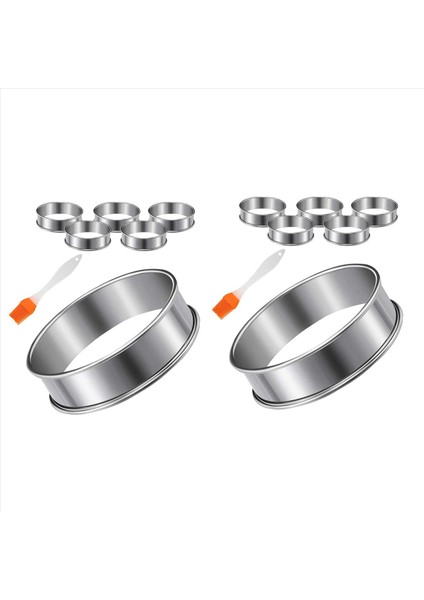 12 Adet Ingiliz Muffins Halkalar Muffin Tart Halkaları Çift Haddelenmiş Tart Halkası Paslanmaz Çelik Crumpet Halkalar Kalıplar Kek Kalıp (Yurt Dışından)