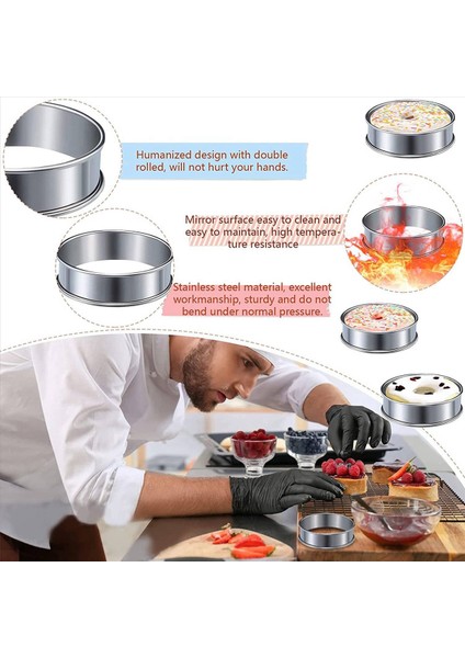 12 Adet Ingiliz Muffins Halkalar Muffin Tart Halkaları Çift Haddelenmiş Tart Halkası Paslanmaz Çelik Crumpet Halkalar Kalıplar Kek Kalıp (Yurt Dışından) modelleri