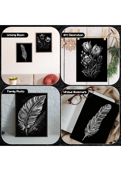 67 Pcs Scratch Paper Art Set Çocuklar Yetişkinler Scratchboard Zanaat Kitleri 50 Sayfa 8 5 x 11 0 Inç A4 Siyah Kaplı Çizik Kağıt (Yurt Dışından) modelleri