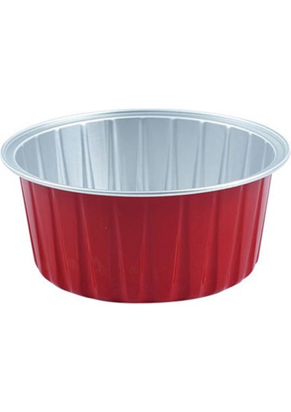 Pişirme Kalıp Puding Bardak Hava Fritöz Özel Renk Alüminyum Folyo Kutusu Pasta Pişirme Kupası Yuvarlak Kase Kek Kutusu Kırmızı (Yurt Dışından)