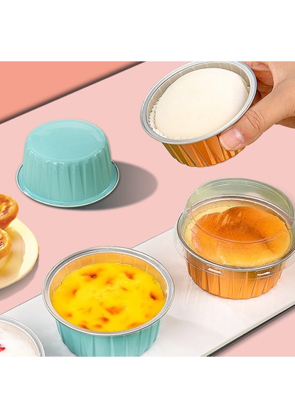 Pişirme Kalıp Puding Bardak Hava Fritöz Özel Renk Alüminyum Folyo Kutusu Pasta Pişirme Kupası Yuvarlak Kase Kek Kutusu Kırmızı (Yurt Dışından) fırsatları