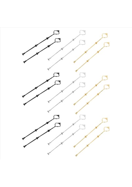 Pasta Standı Için 18SET Tepsi Donanımı 3 Katmanlı Kek Stand Düğün ve Parti Servis Tepsisi (3 Renk) Için Uygun Donanım Tutucu (Yurt Dışından)