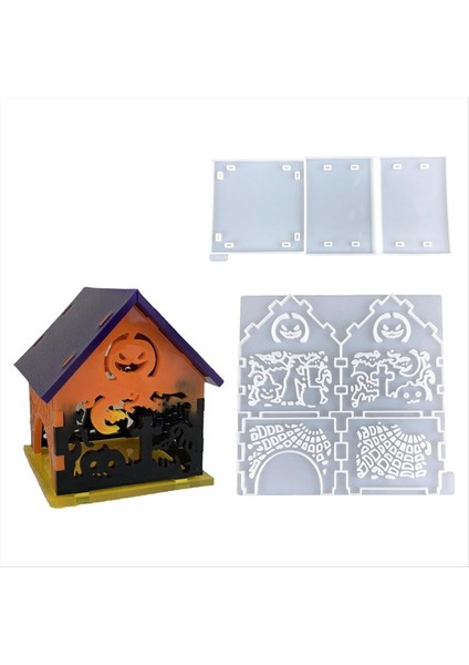 Cadılar Bayramı Kabak Ev Reçine Kalıpları Kabak Epoksi Reçine Kalıpları Cadılar Bayramı Kabak Komik Silikon Kalıplar (Yurt Dışından)