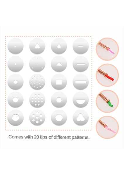 Clay Extruder Fondan Ekstrüder Paslanmaz Çelik Kil Ekstrüder 20 Diskli Şeker Macunu Ekstrüde Kek Dekorasyon Aracı Seti (Yurt Dışından) modelleri
