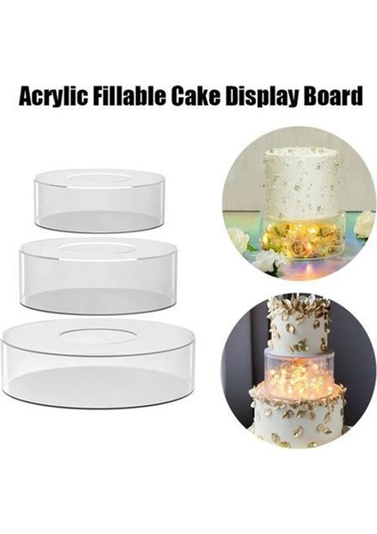 Temiz Akrilik Kek Standları Dolab Kek Kutusu Kapaklı Yuvarlak Kek Ekran Kutusu Düğün Için Dekoratif Merkez Kutusu (Yurt Dışından) fiyatları