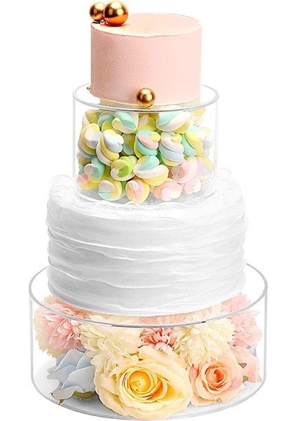 Temiz Akrilik Kek Standları Dolab Kek Kutusu Kapaklı Yuvarlak Kek Ekran Kutusu Düğün Için Dekoratif Merkez Kutusu (Yurt Dışından) modelleri