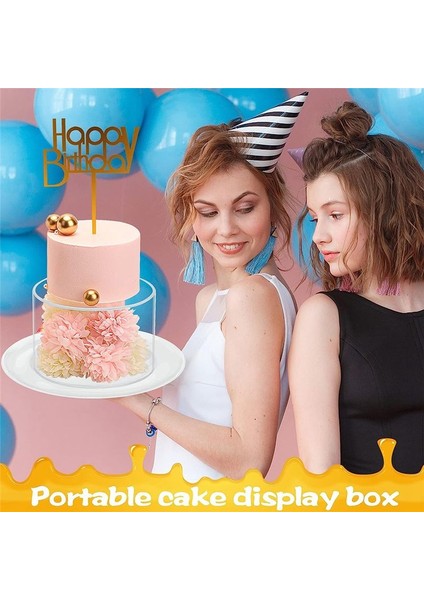 Temiz Akrilik Kek Standları Dolab Kek Kutusu Kapaklı Yuvarlak Kek Ekran Kutusu Düğün Için Dekoratif Merkez Kutusu (Yurt Dışından) fırsatları