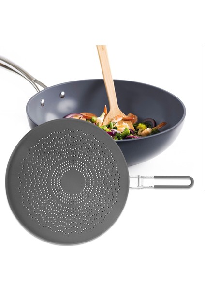 Silikon Sıçrama Ekranı Katlanır Saplı Gres Sıçraması Sıçrama Korumaları ve Kızartma Tavası 13 Inç Gri (Yurt Dışından) fiyatları