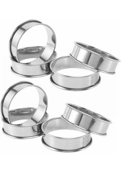 Çift Haddelenmiş Tart Halkaları Ingiliz Muffin Halkaları Profesyonel Crumpet Halkaları Seti 8 (Yurt Dışından)