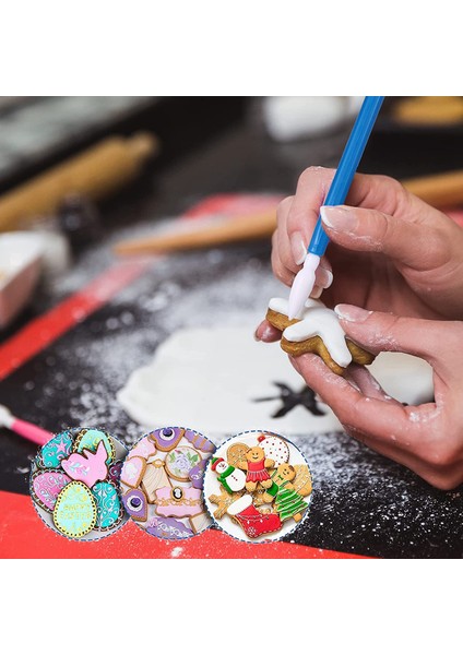 24 Pcs Çerez Dekorasyon Kiti Fondan Kek Dekorasyon Aracı Dekorasyon Fırçaları Dahil Miet Iğne Modelleme Aracı Cıvar Fotoğraf Renk (Yurt Dışından) modelleri