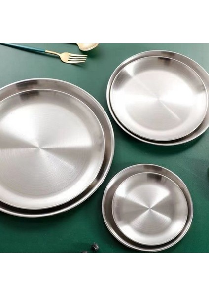 26CM Paslanmaz Çelik Kemik Tükürük Bulma Gümüş Sığ Tepsisi Metal Yemek Disk Yuvarlak Plaka Tatlı Tahsil (Yurt Dışından) fırsatları