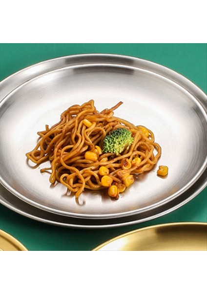 26CM Paslanmaz Çelik Kemik Tükürük Bulma Gümüş Sığ Tepsisi Metal Yemek Disk Yuvarlak Plaka Tatlı Tahsil (Yurt Dışından) indirimleri