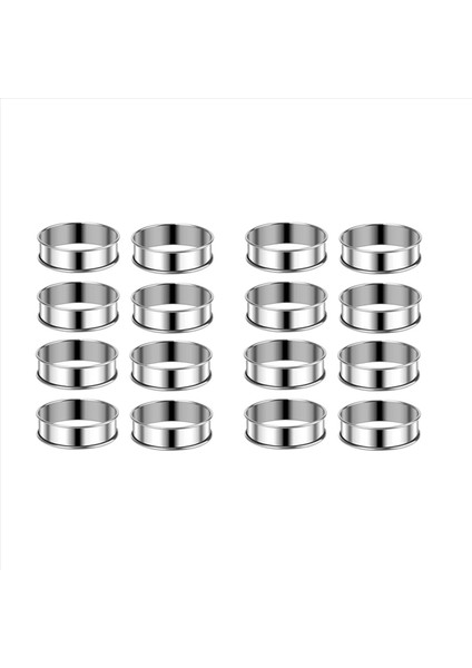 3 15 Inç Çörek Halkaları Crumpet Halkaları 16PCS Paslanmaz Çelik Çörek Halkaları Kalıplar Çift Haddelenmiş Tart Halkaları Yuvarlak Tart Halkası (Yurt Dışından)