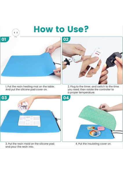 Kapak Zamanlayıcısı ile Reçine Isıtma Paspası Hızlı Reçine Kürleme Paspası Epoksi Isıtıcı Silikon Isı Yastığı Kurutma Makinesi (Yurt Dışından) modelleri